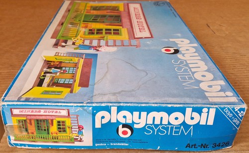 Vintage 70's Playmobil 3426 Klicky MINERS HOTEL Western House 100% Compl. w/Box - Picture 12 of 13