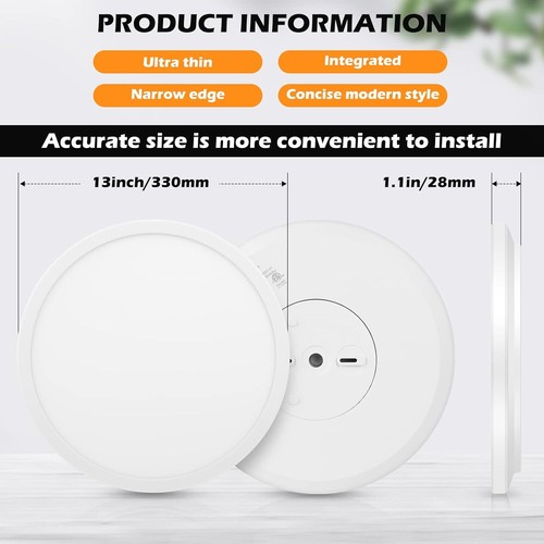 Bosceos White Flush Mount Ceiling Light - 6 Packs 26W LED Ceiling Lights - WHITE - Bild 3 von 5