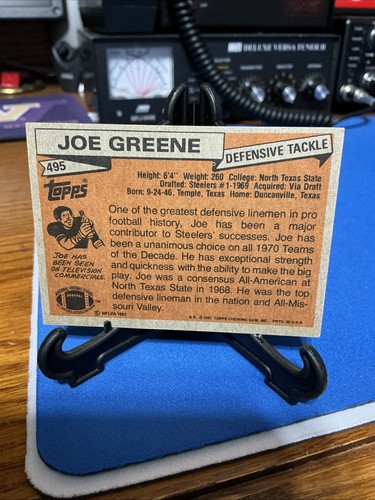 1981 Topps Football Joe Greene #495 Pittsburgh Steelers - Picture 11 of 12