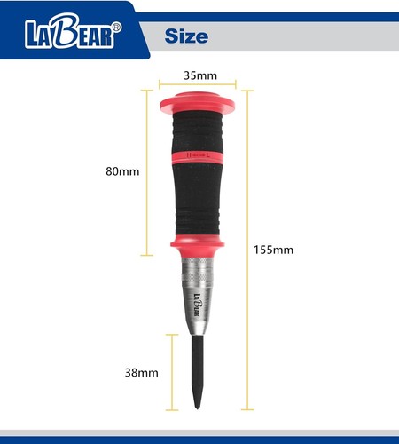 LABEAR- Center Punch, Center punch for metal, Spring loaded center punch,(6 Inch - Picture 5 of 6