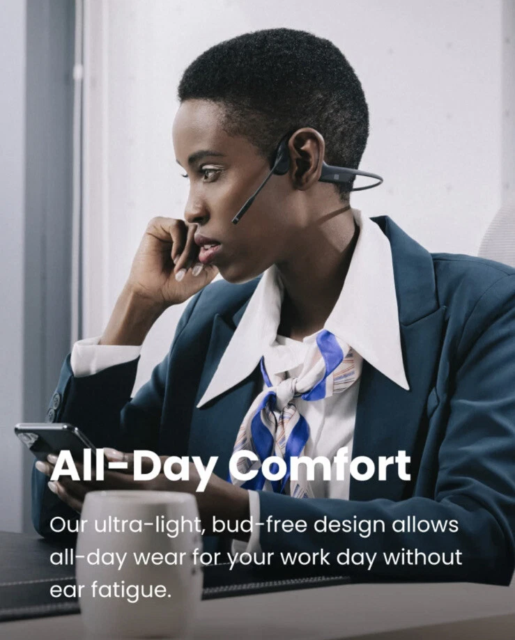 AfterShokz OpenComm Open-Ear Bone Conduction Stereo Bluetooth