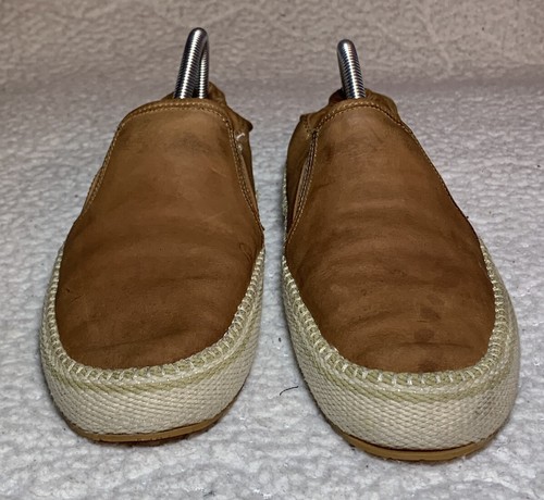 Donald Pliner Mens Shoes Pinch Heel Raffia Brown Loafer Espadrille Size 8 - Picture 8 of 12