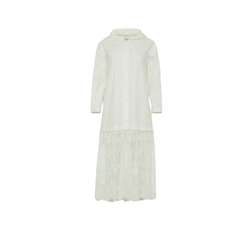 Sea NY Marja Hoodie Dress Womens Medium Pearl White Lace Cotton Long Sleeve Hood - Picture 11 of 11