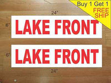 LAKE FRONT 6"x24" REAL ESTATE RIDER SIGNS Buy 1 Get 1 FREE 2 Sided Plastic