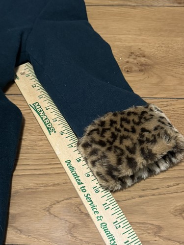 Rothschild Wool Peacoat Girl 4T Green Leopard Faux Fur Collar A-Line Coat Button - Picture 17 of 19