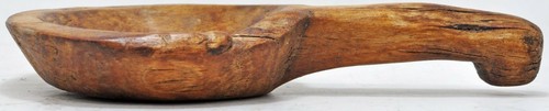 Antique Wooden Kitchenware Spice Bowl With Handle Original Old Hand Carved - Picture 4 of 8