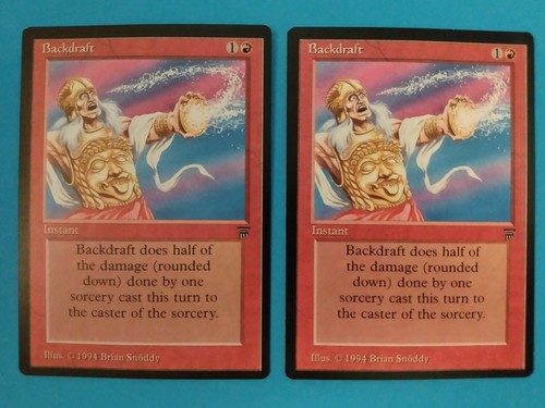 🔥2X Backdraft🔥 Legends Vintage 19994 MTG | NM/Unplayed! | Actual pics!!! - Picture 1 of 4
