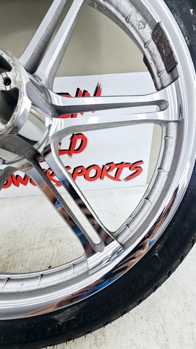 2003 HARLEY SOFTAIL DEUCE 21x2.15 Chrome Front Wheel Rim Tire Slotted 6 Spoke - Picture 6 of 14