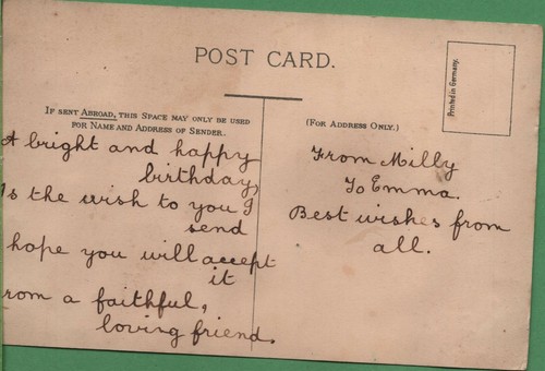 Vintage Antique Postcard Handshake Heart Good Luck from Stapleford Glitter - Picture 2 of 4