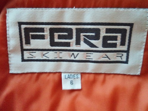 Fera Skiwear Womens 6 Snow Ski Jacket Coat Orange Black Gold Southwestern Detail - Picture 3 of 12