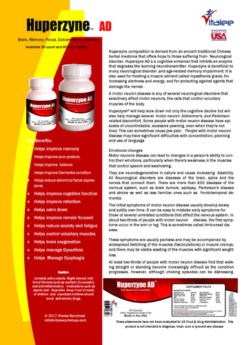 Huperzyne-Nerves System. Boost Memory, Focus, Concentration (Caps 30 ct) - Picture 3 of 3