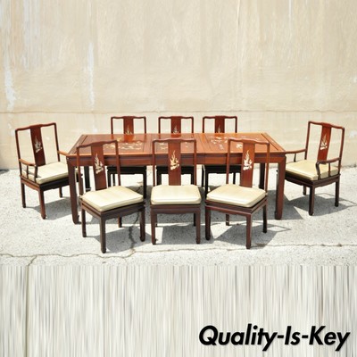 Chinese Rosewood Cherry Asian Dining Room Set Table 8 Chairs 9pc Chinese Rosewood Cherry Asian Dining, Asian Dining Table Set