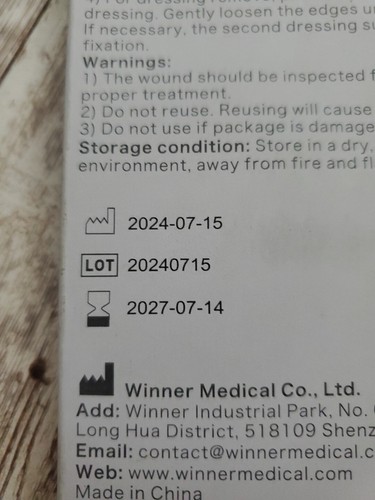 Dimora Silicone Foam Dressing with Border Adhesive 4"x4" Wound Dressing First... - Picture 3 of 4