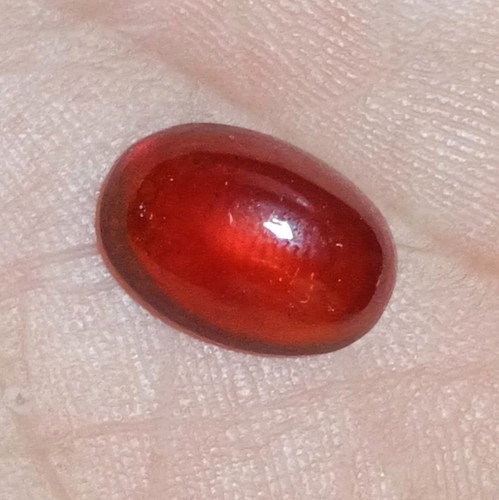 4.5 Carat 12.4x8.5x4.5 MM Natural Reddish Orange Color Hessonite Garnet Cabochon - Picture 6 of 24