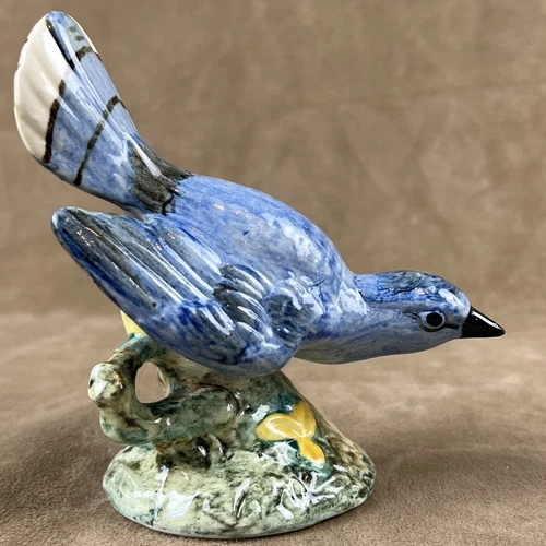 Stangl Pottery 3276S VTG Blue Jay 5" Bird Cerulean Warbler Songbird Hand Painted