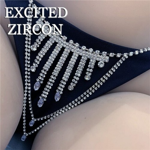SeXy Unterwäsche Set Bauch Kette Kristall Körperschmuck String Tanga GoGo SeXy - Bild 84 von 85