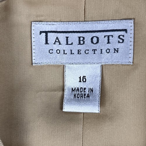 Vintage Talbots Collection Damen 16 Blazer Light Academia hellbraun gefüttert klassische Jacke - Bild 3 von 11