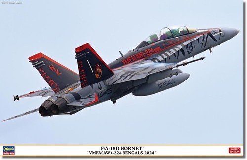 HASEGAWA : 1/48 : F/A-18D : Hornet : VMFA(AW)-224 : Bengals : 07545 : dal GIAPPONE - Foto 2 di 2
