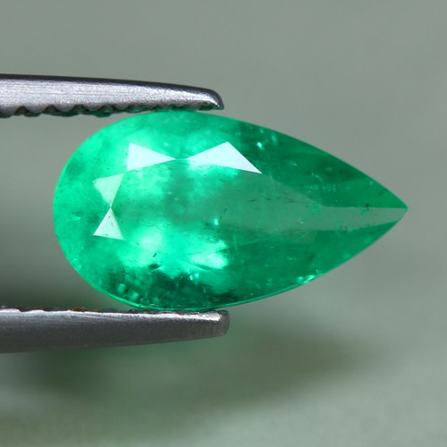 1,36 Cts_Top Lustroso_100 % Natural Colombiano AAA+ Esmeralda Verde Brillante Vivo - Imagen 3 de 5