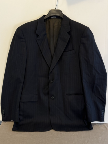 Giacca cappotto sportivo Austin Reed uomo nero gessato fine foderato ~38R taglia - Foto 5 di 11