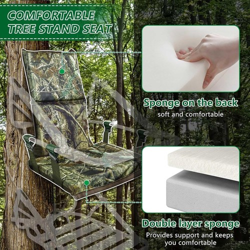 Easy Install Hunting Tree Seat Replacement - No Noise Adjustable Design - Picture 7 of 8