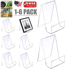 6x Acrylic Bookshelf Mobile PhoneStand Postcard Art Transparent Display Stand US
