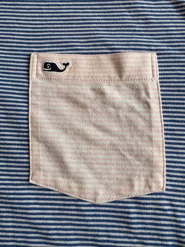 Vineyard Vines Collared Polo Shirt Mens XL Blue Pink White Striped Stretch - Picture 7 of 15
