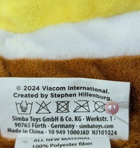 Sponge Bob Schwammkopf Nickelodeon Plüschtier Stofftier 13 Zoll 2024 Neu ohne Etikett - Bild 6 von 6