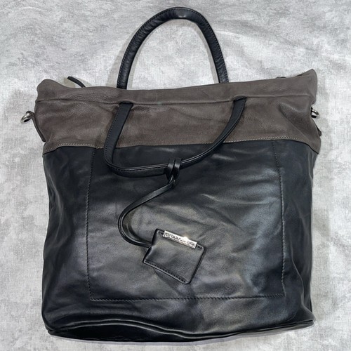Gianni Chiarini Leather Shoulder Tote Bag Black & Brown Made in Italy - No Strap - Picture 6 of 19