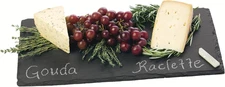 Country Home Black Slate Cheese Board with Handle & Chalk Set - 16" X 8" Stone P