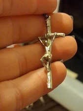 Men's Stainless Steel Gold-Plated Anchor Jesus Cross Charm Pendant