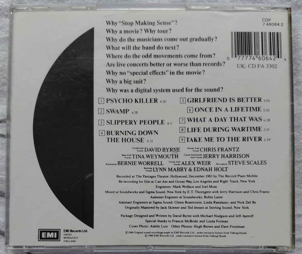 Stop Making Sense von Talking Heads | CD | Zustand sehr gut - Bild 2 von 3