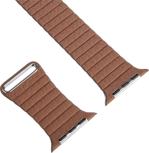 Genuine Apple Watch 44mm/45mm/46mm Leather Loop Band Strap Large - Saddle Brown - Picture 9 of 10