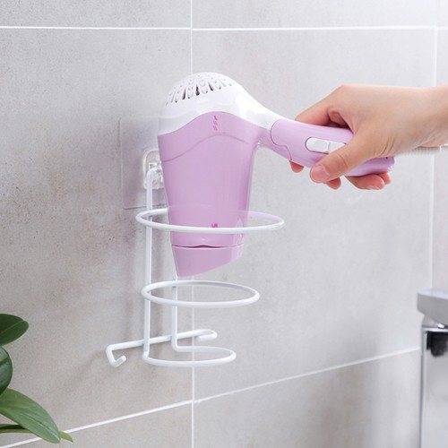 2Pcs Hair Dryer Rack Punch Free Wall Mounted Hair Dryer Storage Rack Hair - Bild 10 von 11