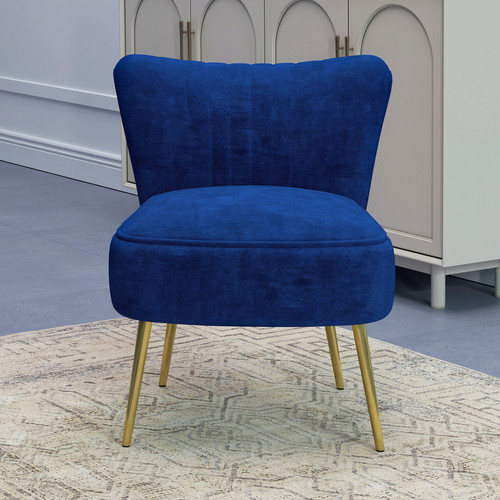 Accent Chair Velvet Wingback Armless Armchair Bedroom Living Room HOMCOM - Picture 7 of 26