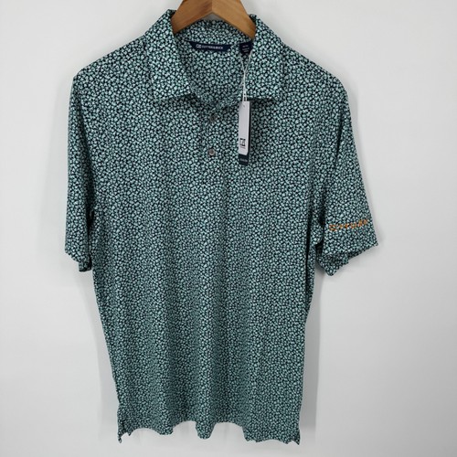 Cutter and Buck Pike Print Magnolia Polo Shirt Mens M CB DryTec Stretch Golf NWT - Picture 4 of 9