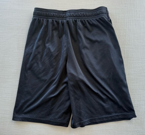 Under Armour Athletic Shorts Boys Youth Large L Loose Black White Gray Logo - Picture 3 of 3