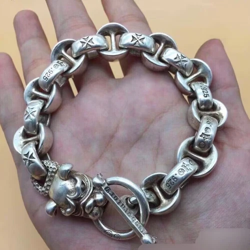 Vintage Indigenous Handmade Silver Bracelet