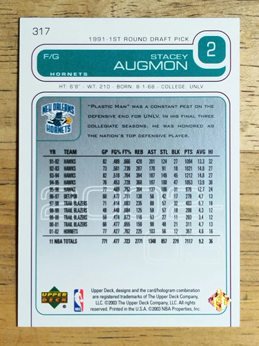 2002-03 Upper Deck #317 Stacey Augmon - Picture 2 of 2