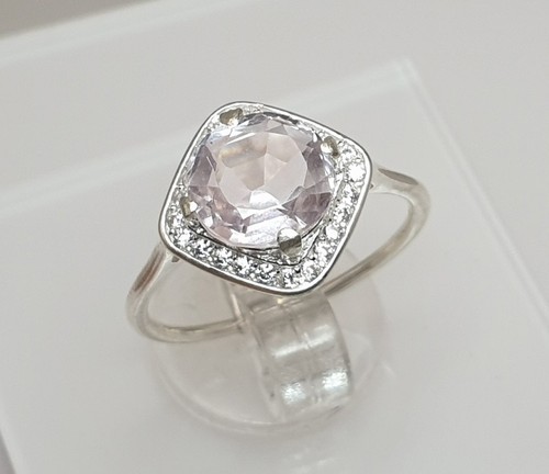 10.00 CTS Natural BEAUTIFUL PINK KUNZITE 925 Silver Ladies Ring ES20 - Picture 2 of 4