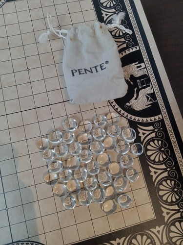 Vintage 1982 Pente Classic Game of Skill Black Tube Red & Clear Stones Complete - Imagen 13 de 20