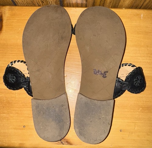 Flache Damenschuhe Jack Rogers schwarze Lauren-Ledersandale Größe 8 gebraucht, in einwandfreiem Zustand - Bild 8 von 8