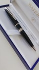 Stylo Waterman Charleston Noir Platinum Plated Trim Black Body Ballpoint Pen