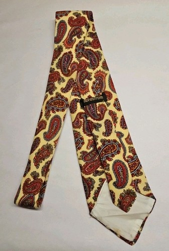 Nordstrom Vintage Men's Tie Yellow W/Paisley Design - Picture 3 of 5
