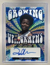 Todd Bridges 2022 Leaf Metal Pop Century Growing Up...Graphs Mojo Blue Auto /15