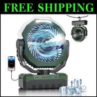 Portable Misting Fan with 24000mAh Battery and LED Light for Outdoor Comfort