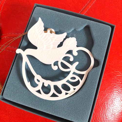 Lenox Holiday Wishes Taube Friedensornament Porzellan #4616 eingestellt - Bild 3 von 3