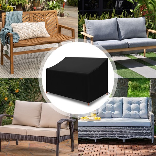 4 Seater Furniture Garden Patio Cover Bench Sofa Covers Outdoor Waterproof Black - Picture 12 of 15