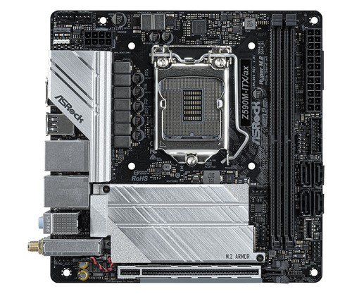 ASRock Z590M-ITX/ax Motherboard Intel Z590 LGA 1200 DDR4 Mini-ITX M.2 Core HDMI - Afbeelding 2 van 4