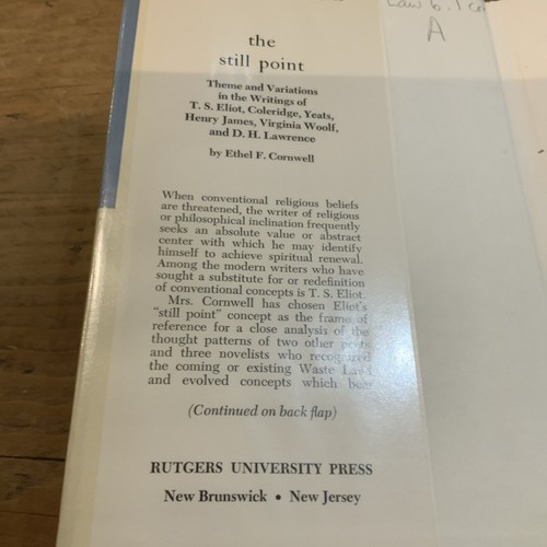 Still Point Theme and Variations in the Writings of T S Eliot Coleridge 1st Ed - Picture 2 of 11